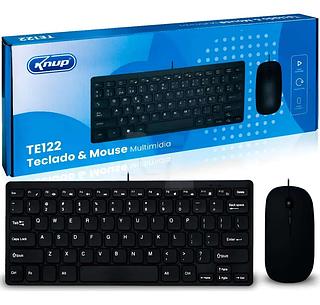 KIT DE TECLADO E MOUSE COM FIO MULTIMIDIA KNUP