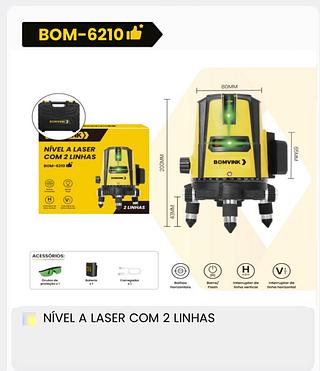 NIVEL A LASER COM 2 LINHAS BOMVINK