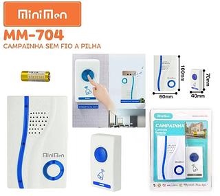 CAMPAINHA SEM FIO COM CONTROLE REMOTO MINIMEN
