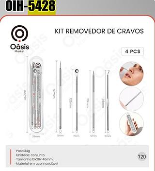 KIT REMOVEDOR DE CRAVOS 4PCS OASIS MARKET