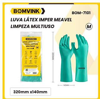 BOM-7101 LUVA LATEX IMPERMEAVEL PARA LIMPEZA MULTIUSO BOMVINK