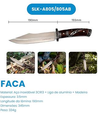FACA ACO INOXIDAVEL 3CR13+LIGA DE ALUMINIO+MADEIRA 345MM LUATEK