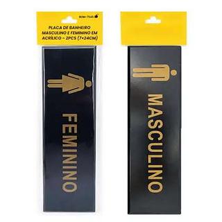 PLACA DE BANHEIRO MASCULINO E FEMININO BOMVINK