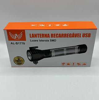 LANTERNA RECARREGAVEL USB LUZES LATERAIS SMD ALTOMEX