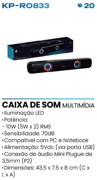 MULTIMEDIA SPEAKER 2.0 HORUS LED LIGHTING RMS KNUP