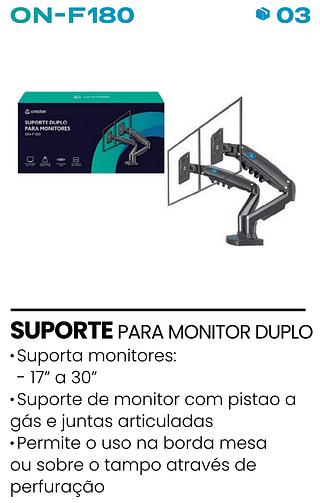 SUPORTE PARA MONITOR 75X75 MM A 100X100MM 17A30 POLEGADAS ONISTEK