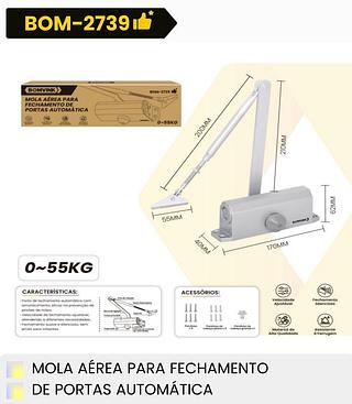 MOLA AÉREA PARA FECHAMENTO DE PORTAS AUTOMATICA 0~55KG BOMVINK