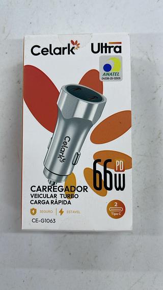 CARREGADOR VEICULAR TURBO CARGA RAPIDA 66W PD ULTRA CELARK