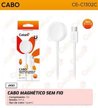 CABO MAGNÉTICO SEM FIO TIPO C-1M-RELOGIO CELARK