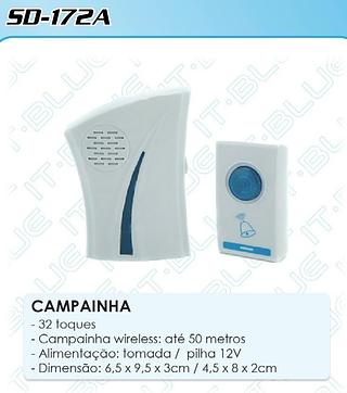 CAMPAINHA SEM FIO 110-220V IT-BLUE