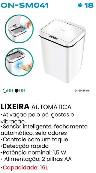 LIXEIRA AUTOMATICA COM SENSOR INTELIGENTE ONISTEK