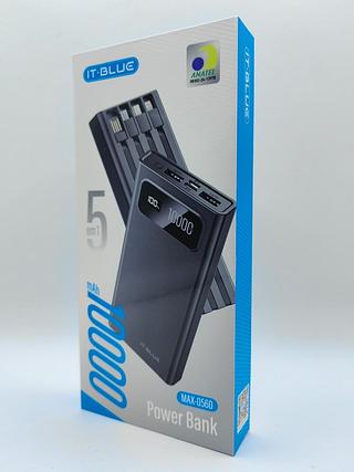 POWER BANK 10000MAH 5EM1 4 CABOS IT-BLUE