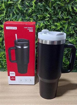 COPO TÉRMICO PORTÁTIL 1200ML AÇO INOXIDÁVEL TOMATE