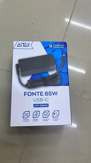 FONTE 65W USB-C ATEK