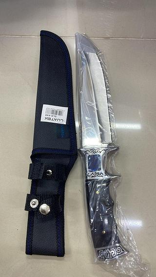 FACA DE CAÇA PESCA CHURRASCO LUXO FULLTANG INOX LUATEK