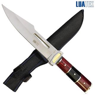 FACA CAMPING COM CABO DE MADEIRA VERMELHO E PRETO (30CM)