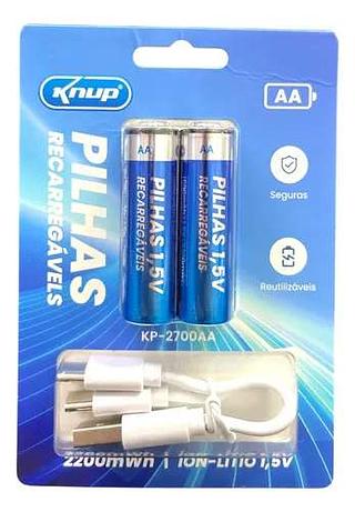 PILHAS RECARREGAVEIS 2200MWH \ ÍON-LÍTIO 1,5 V KNUP