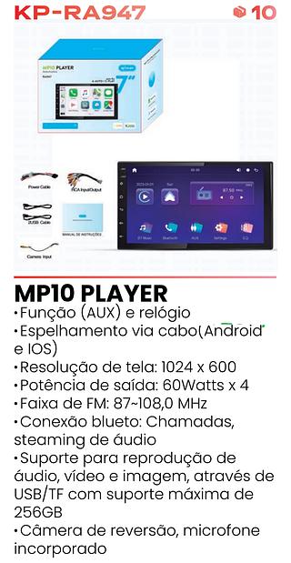 MP10 PLAYER AUTOMOTIVO A-AUTO C-PLAY 7'' KNUP