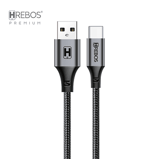 MIDNIGHT USB - TYPE-C PRETO E BRANCO 1M HREBOS PREMIUM