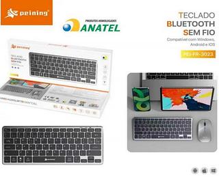 TECLADO BLUETOOTH SEM FIO PEINING