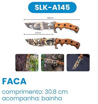 FACA FULL TANG AÇO INOX CABO MADEIRA COM BAINHA LUATEK