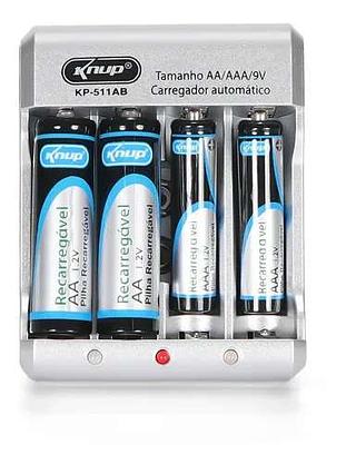 CARREGADOR DE PILHAS RECARREGAVEIS KNUP