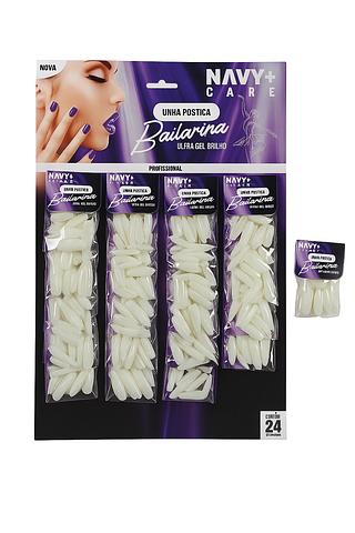 UNHA POSTIÇA BALARINA ULTRA GEL BRILHO NAVY+PRO