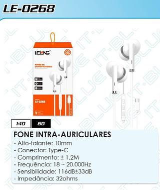FONES DE OUVIDO ESTEREO TIPO-C LELONG