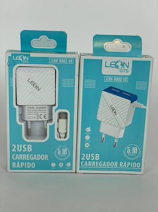 CARREGADOR RAPIDO 2USB 5.1A LEON GTS