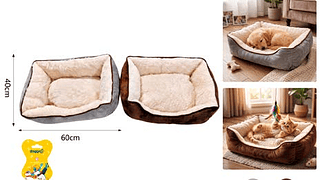 CAMA RETANGULAR/OVAL PELUCIADA PARA PET