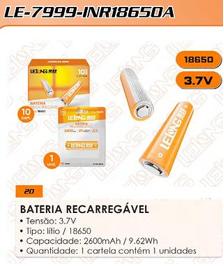 BATERIA RECARREGAVEL 2600MAH LELONG MAX