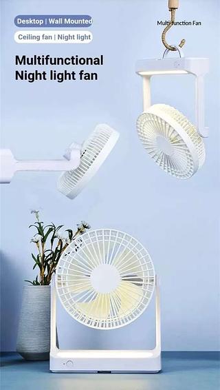 VENTILADOR DE MESA COM LUZ NOTURNO LUATEK