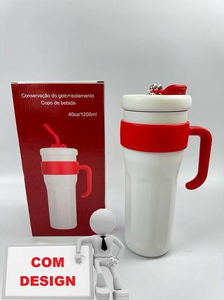 40OZ 1200ML COPO DE BEBIDA CONSERVAÇAO GELO+ISOLAMENTO CX VERMELHA(COM DESIGN)