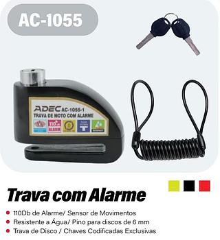 TRAVA COM ALARME TRAVA DE MOTO ADEC