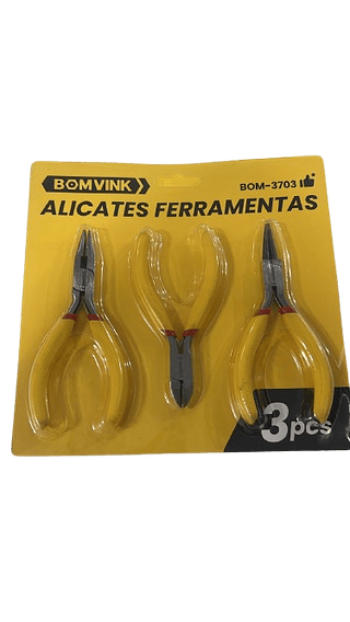 KIT DE ALICATES 3 PEÇAS BICO FINO BOMVINK
