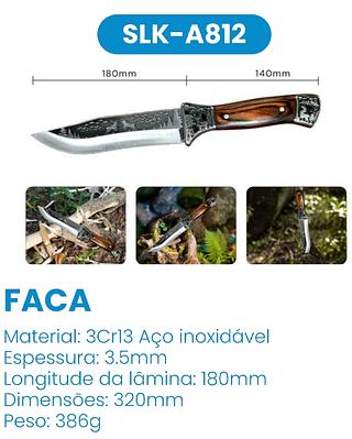 FACA PROFISSIONAL COM CABO DE MADEIRA E METAL LUATEK