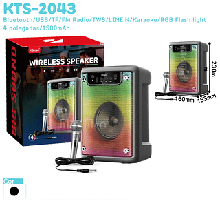 CAIXA DE SOM WIRELESS SPEAKER 4INCH KBROAD LEON