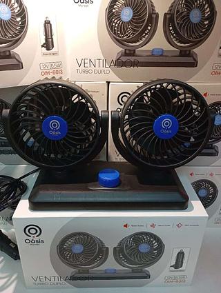 VENTILADOR TURBO DUPLO 12V 6.5W OASIS MARKET