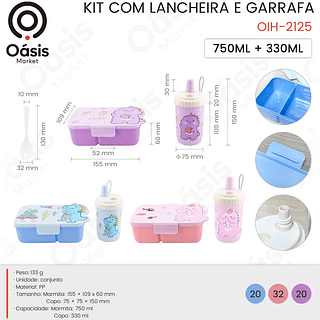 KIT COM LANCHEIRA E GARRAFA OASIS MARKET