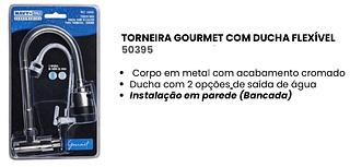 TORNEIRA INOX COM DUCHA PARA COZINHA DE PAREDE - GOURMET NAVY+TOOLS