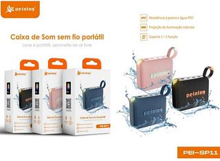 CAIXA DE SOM SEM FIO PORTATIL IPX7 PEINING