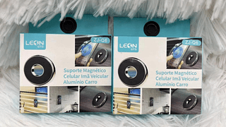 SUPORTE MAGNETICO CELULAR IRMÃ VEICULAR ALUMINIO CARRO LEON