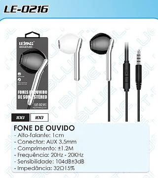 FONE DE OUVIDO DE SOM STEREO 3.5MM LELONG