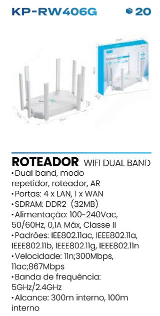 ROTEADOR WIFI DUAL BAND KNUP