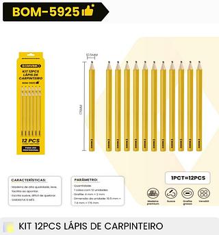 KIT 12PCS LAPIS DE CARPINTEIRO 12PCS BOMVINK