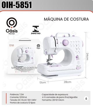 MAQUINA DE COSTURA PORTATIL PARA USO DOMESTICO OASIS