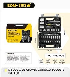 KIT JOGO DE CHAVES CATRACA SOQUETE 53 PEÇAS BOMINK