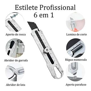 FACA ESTILETE MULTIFUNCIONAL DE AÇO INOX COM ABRIDOR E CHAVE BOMVINK