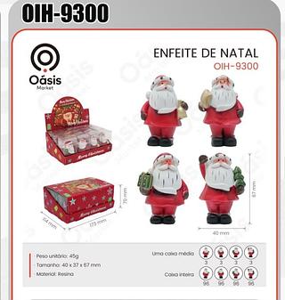 ENFEITE DE NATAL PAPAI NOEL OÁSIS
