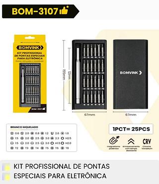 KIT PROFISSIONAL DE PONTAS ESPECIAS PARA ELETRONICA BOMDER